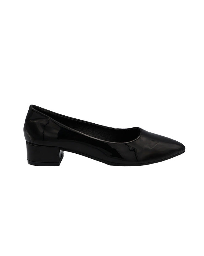 Black Low Block Court Shoe