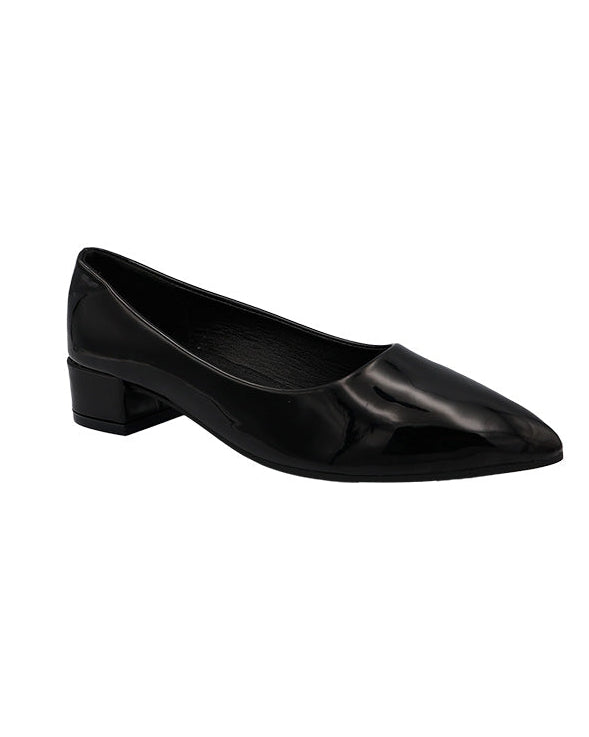 Black Low Block Court Shoe