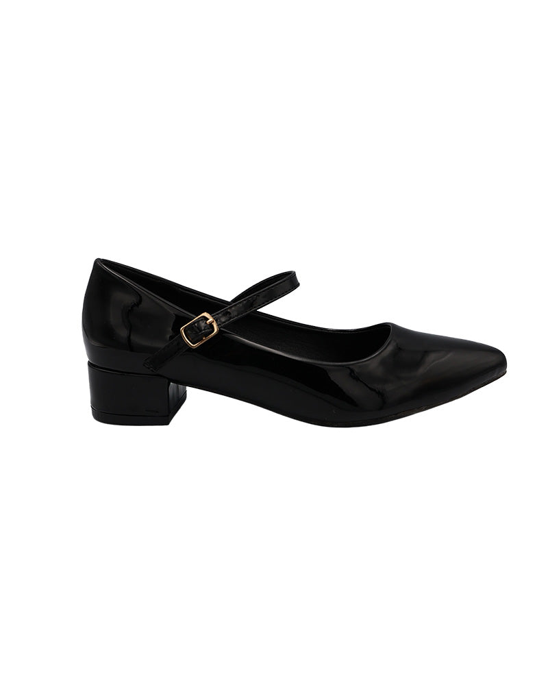 Black Strap Detail Low Block Mary Janes