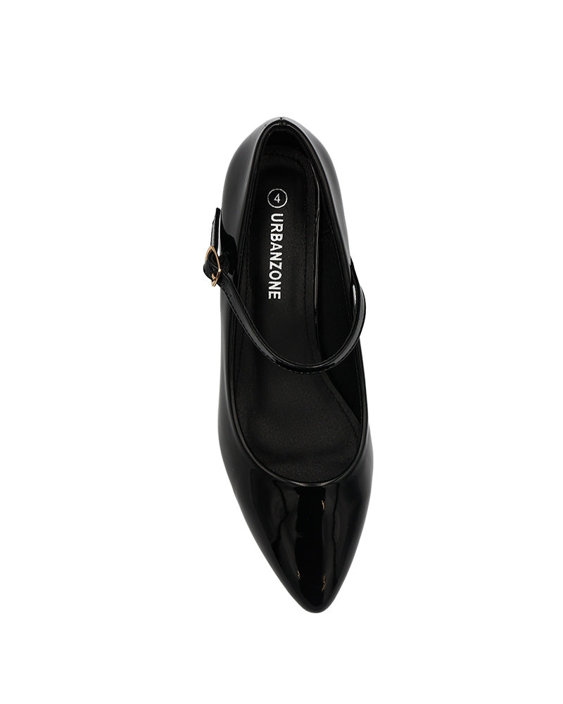 Black Strap Detail Low Block Mary Janes
