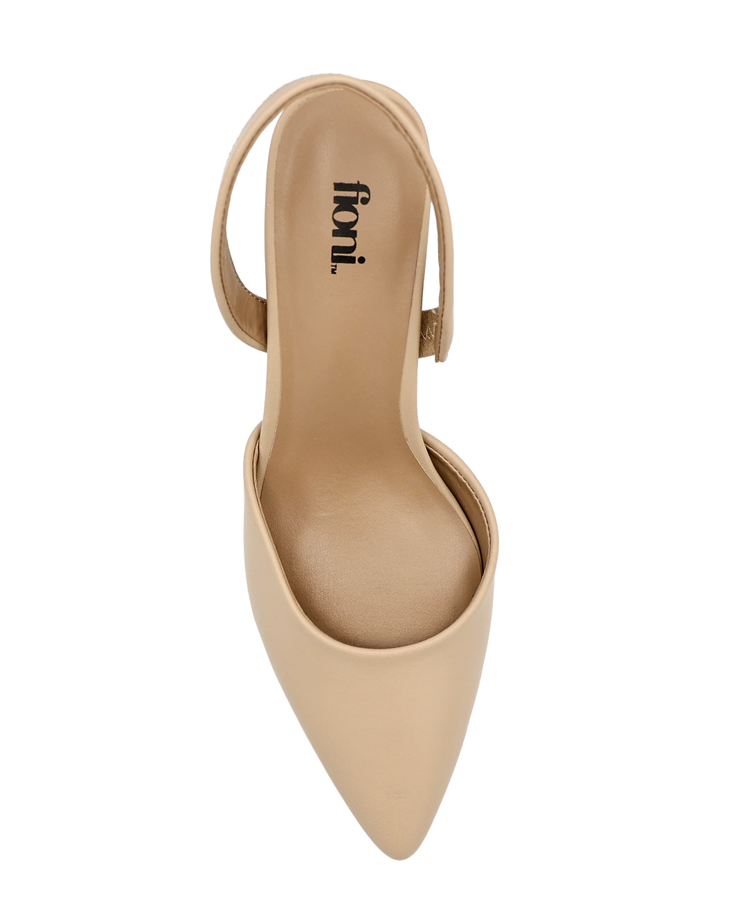 Beige Pointed Slingback Heel