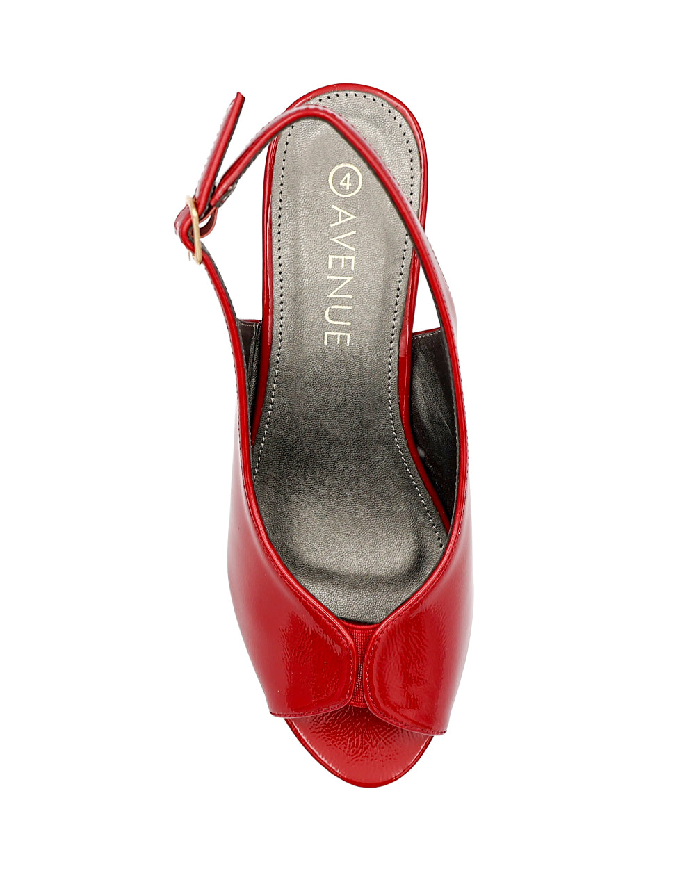 Red Gusset Detail Slingback Wedge Heel