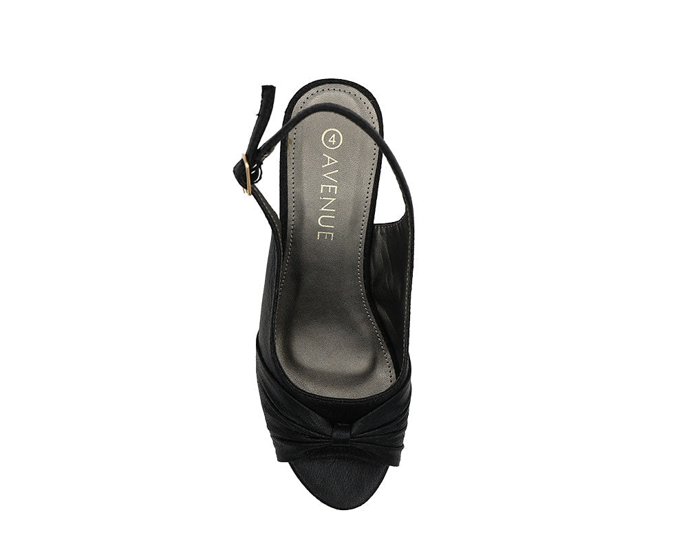 Black Peep Toe Wedge Heel