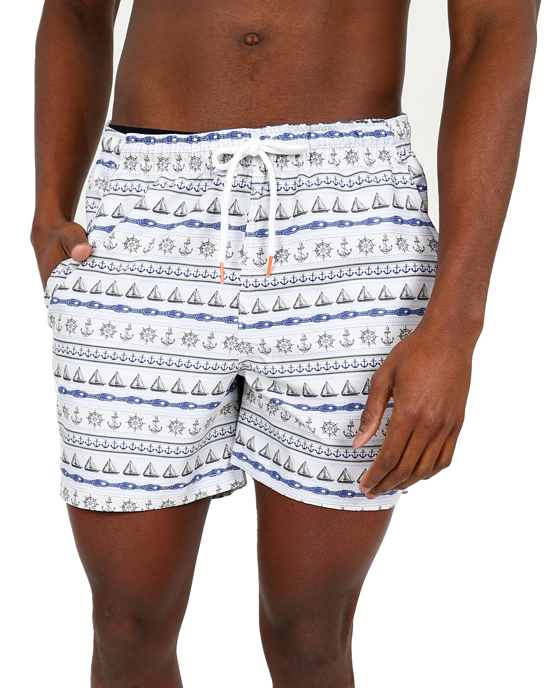 Cream Nautical Swim Shorts