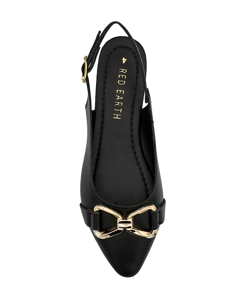 Black Embellished Slingback Pumps