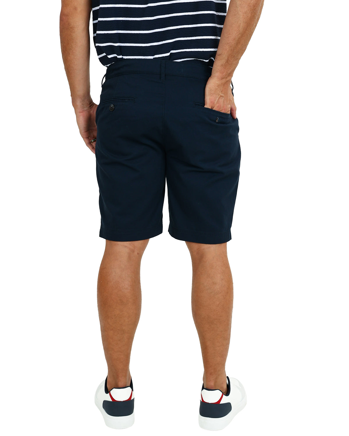 Navy Flex Waist Chino Shorts