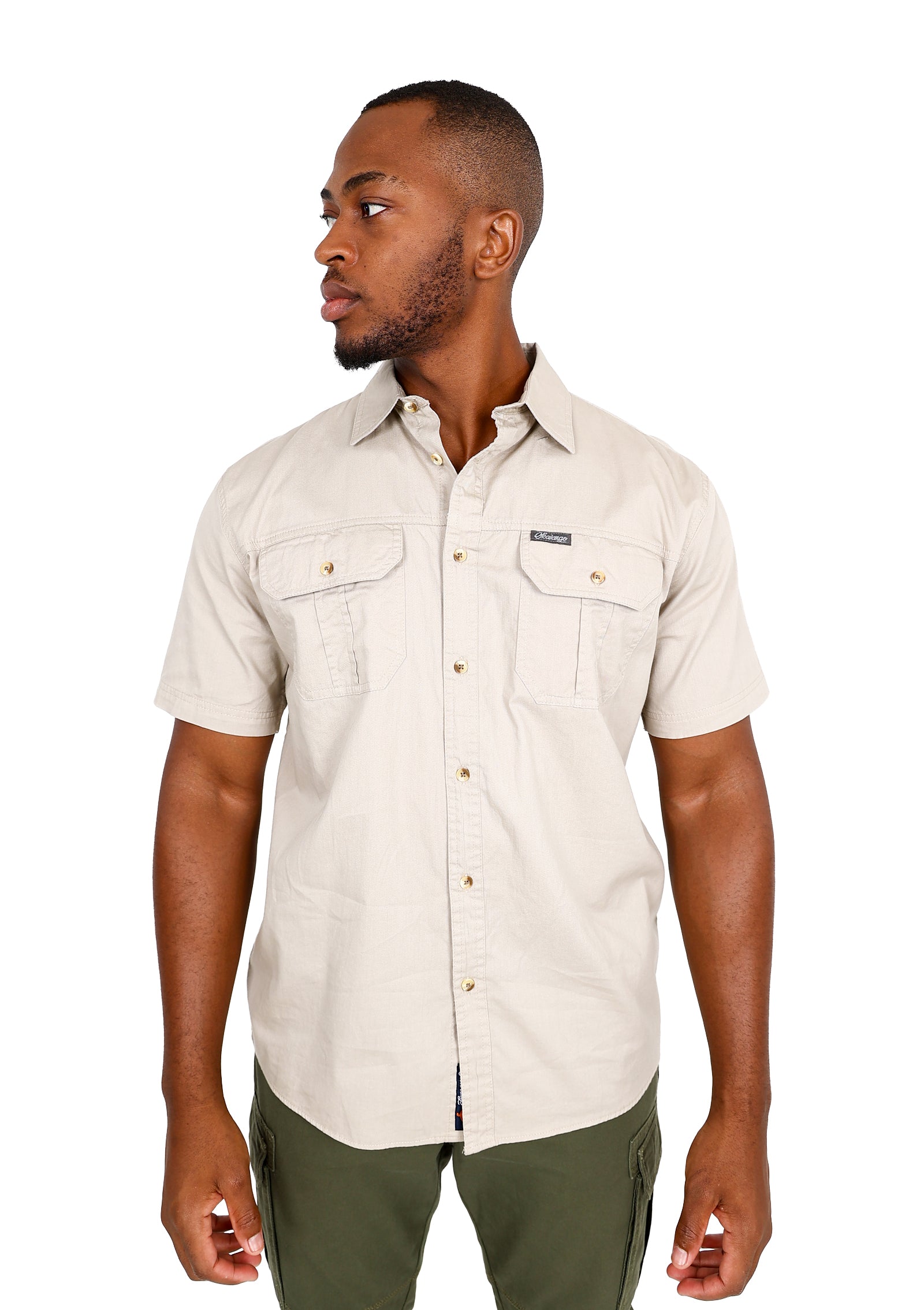 Short Sleeve Double Pocket Stone Adventure Shirt
