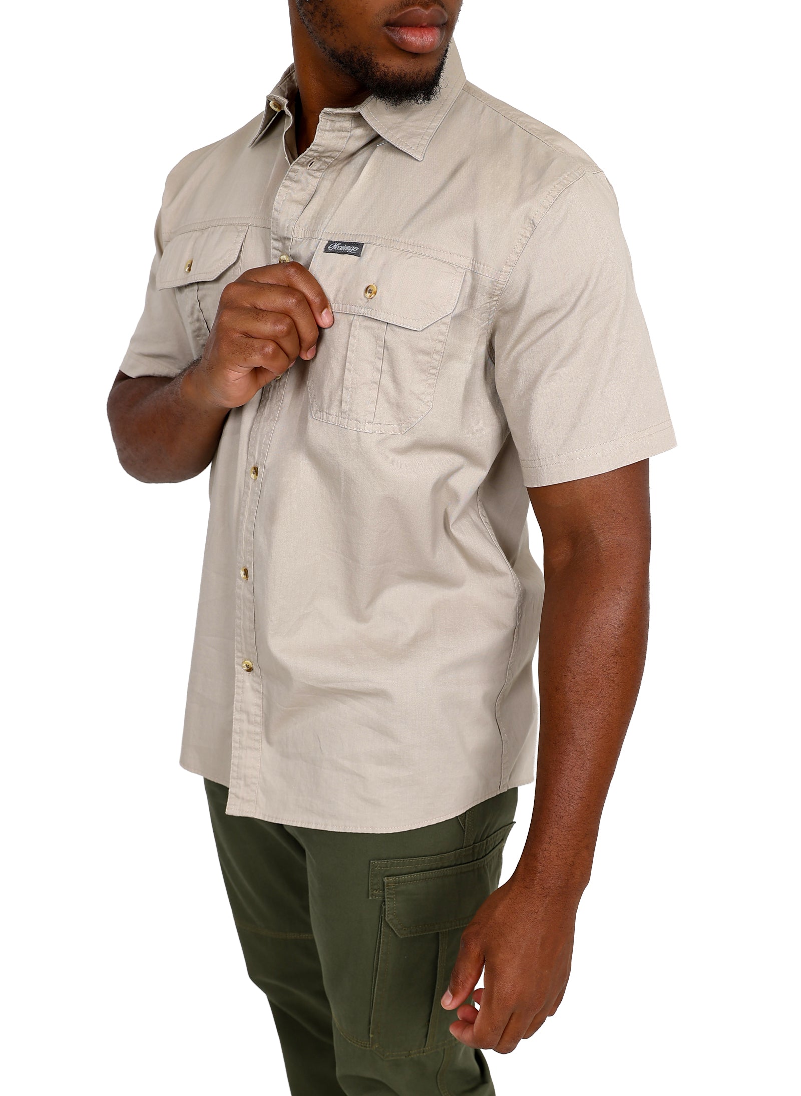 Short Sleeve Double Pocket Stone Adventure Shirt