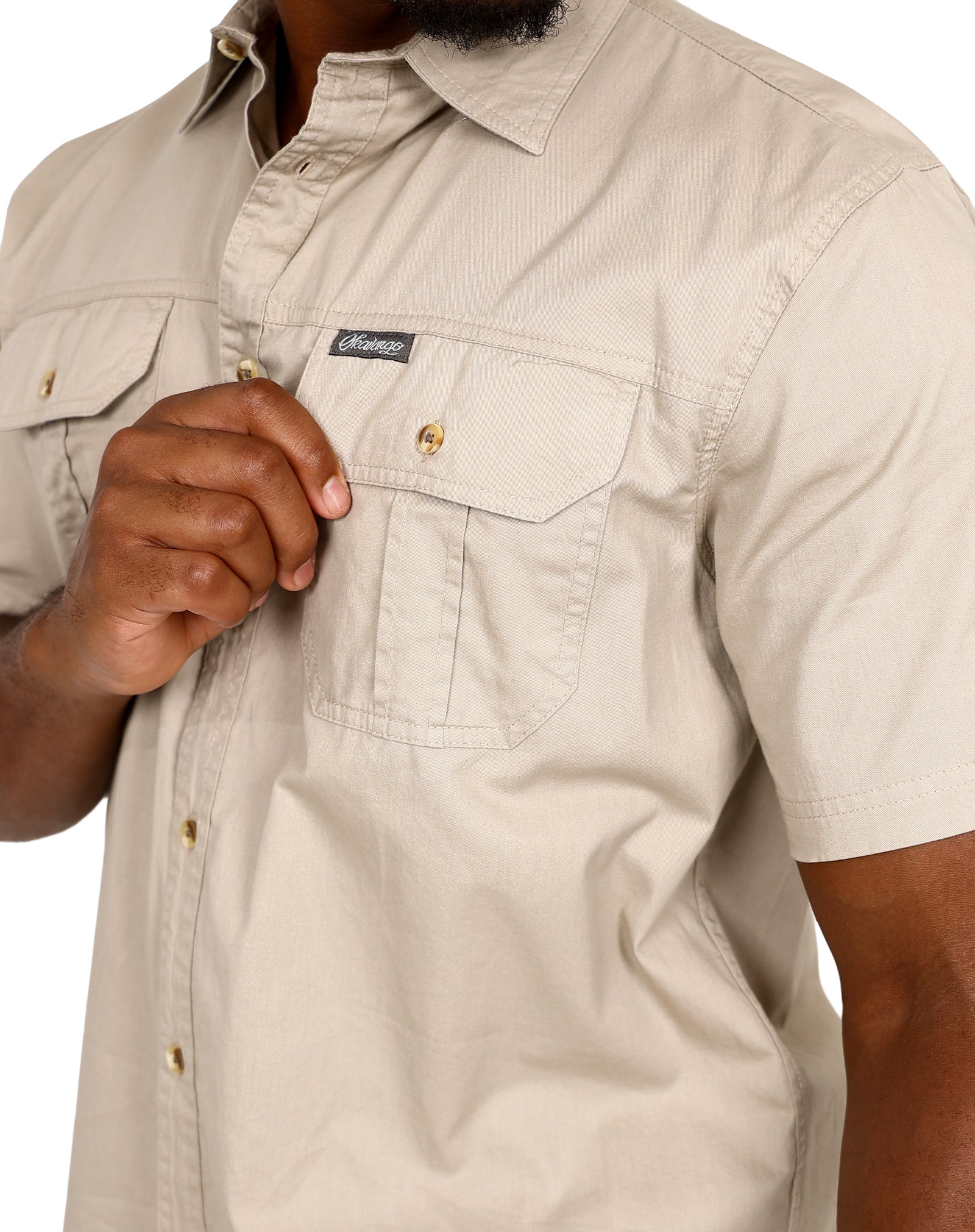 Short Sleeve Double Pocket Stone Adventure Shirt