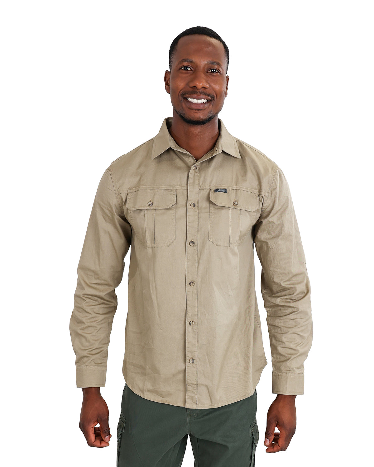 Okavango Long Sleeve stone Nylon Cargo Shirt