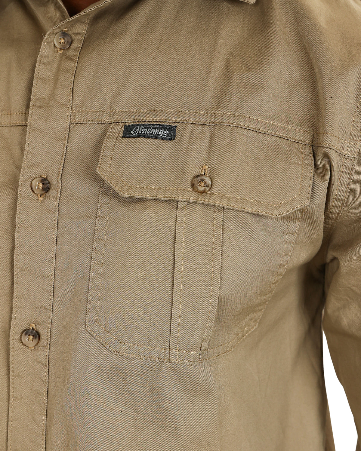 Okavango Long Sleeve stone Nylon Cargo Shirt