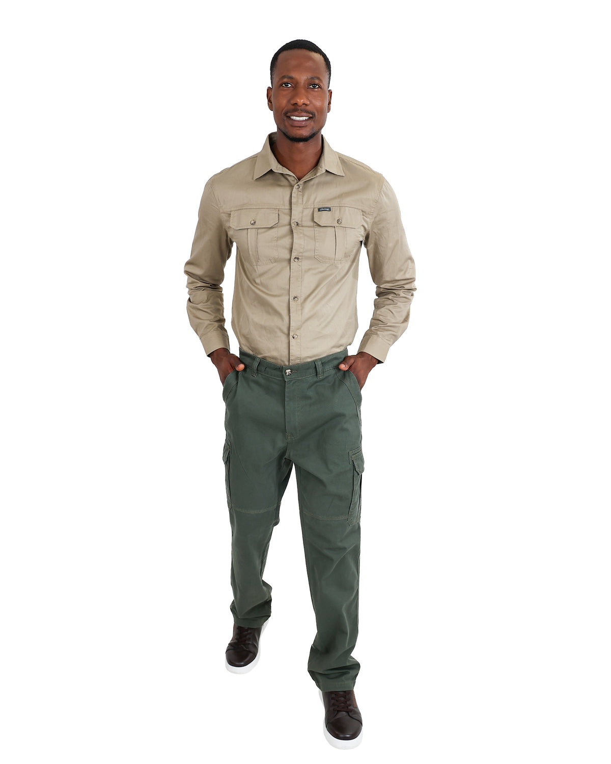 Okavango Long Sleeve stone Nylon Cargo Shirt