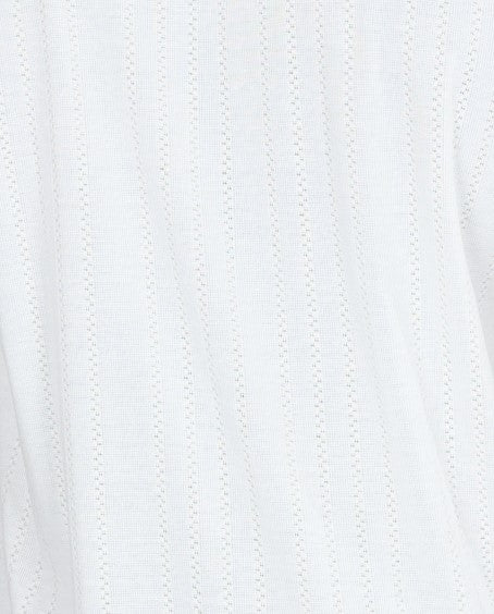 Short Sleeve Johnny Collar Textures White Golfer