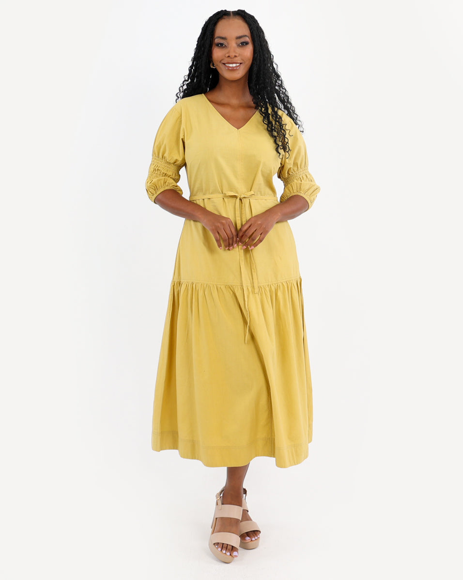 Monsoon Muse Midi Dress in Fine Indian Cotton