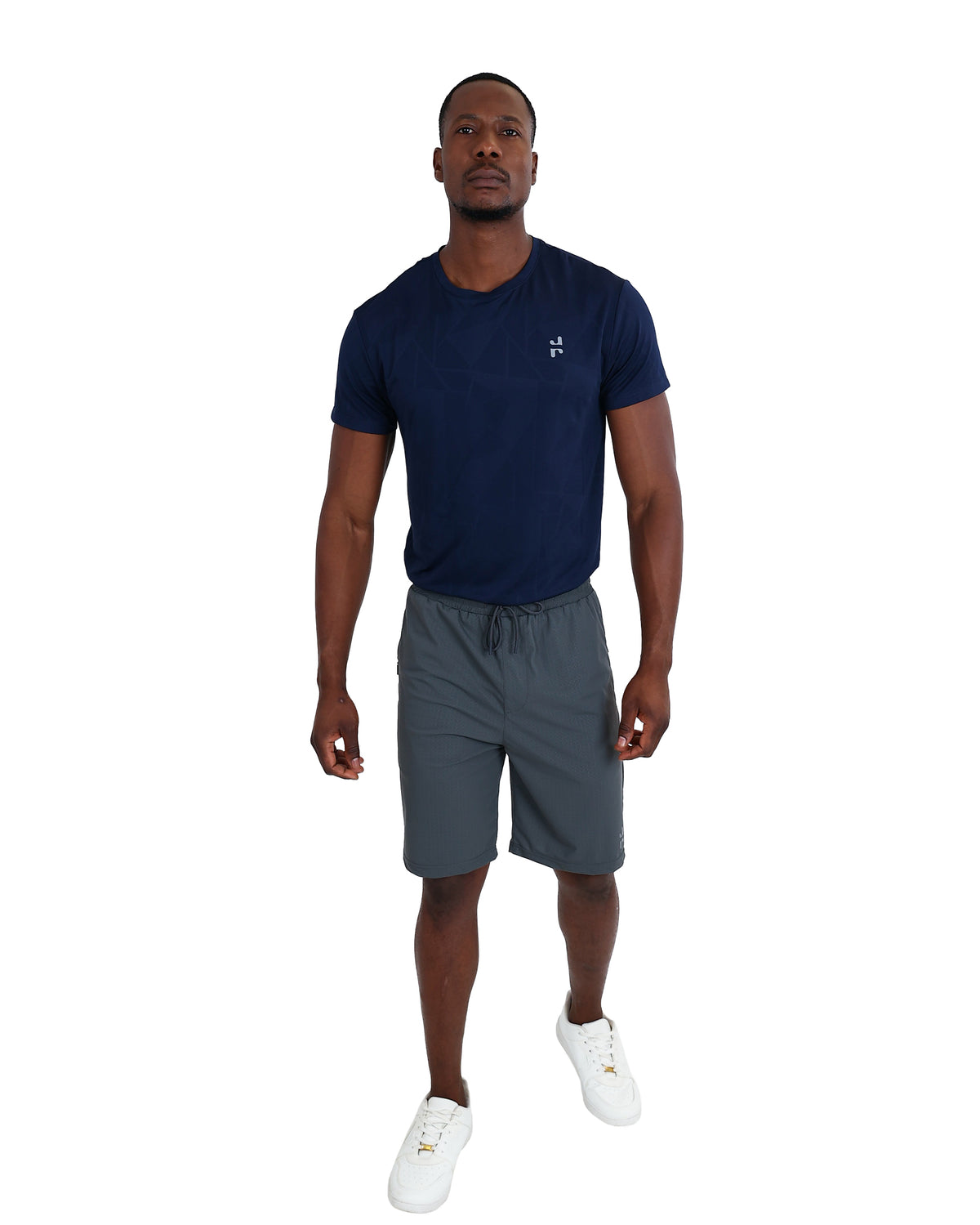 Embossed Grey Check Active Shorts