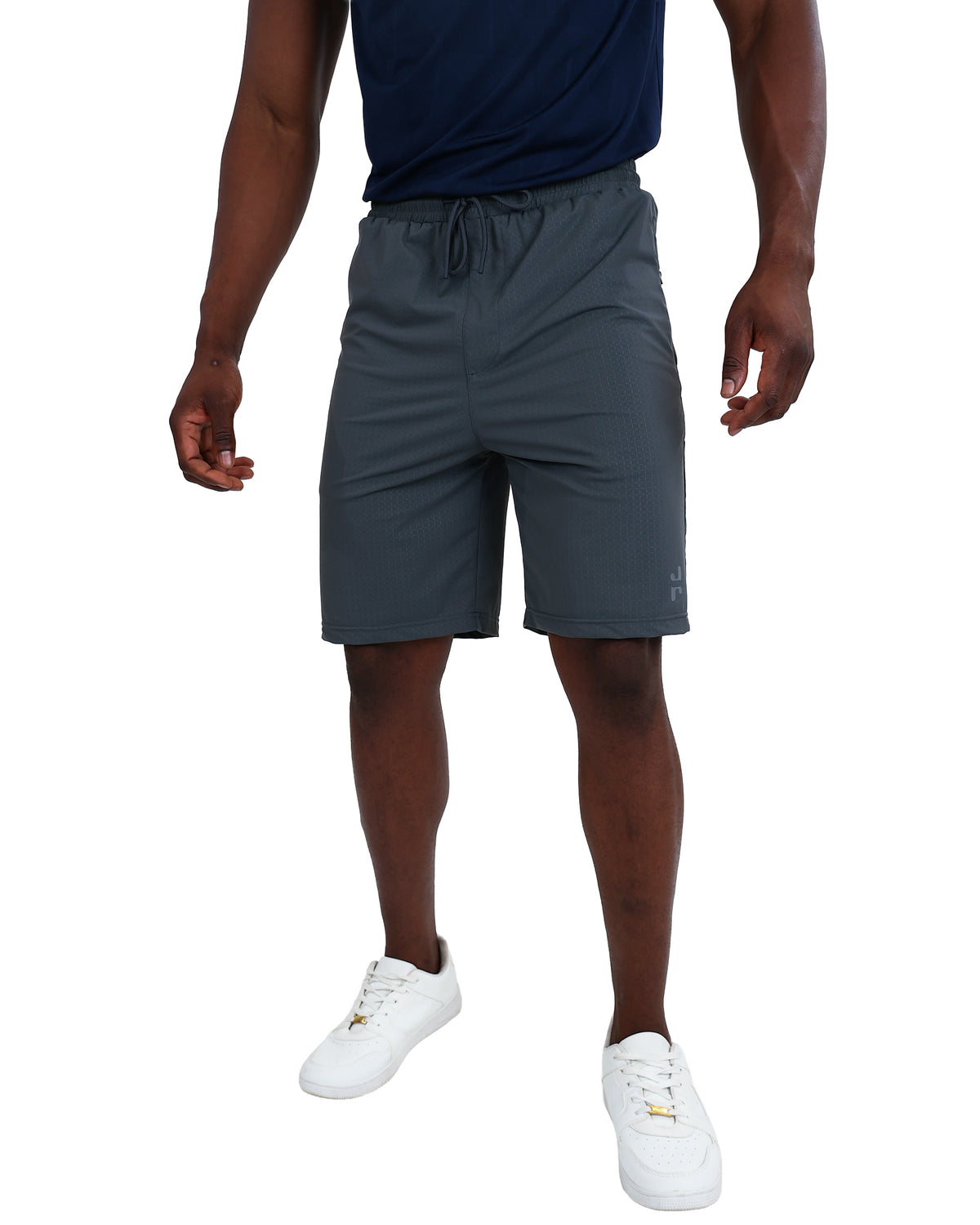 Embossed Grey Check Active Shorts