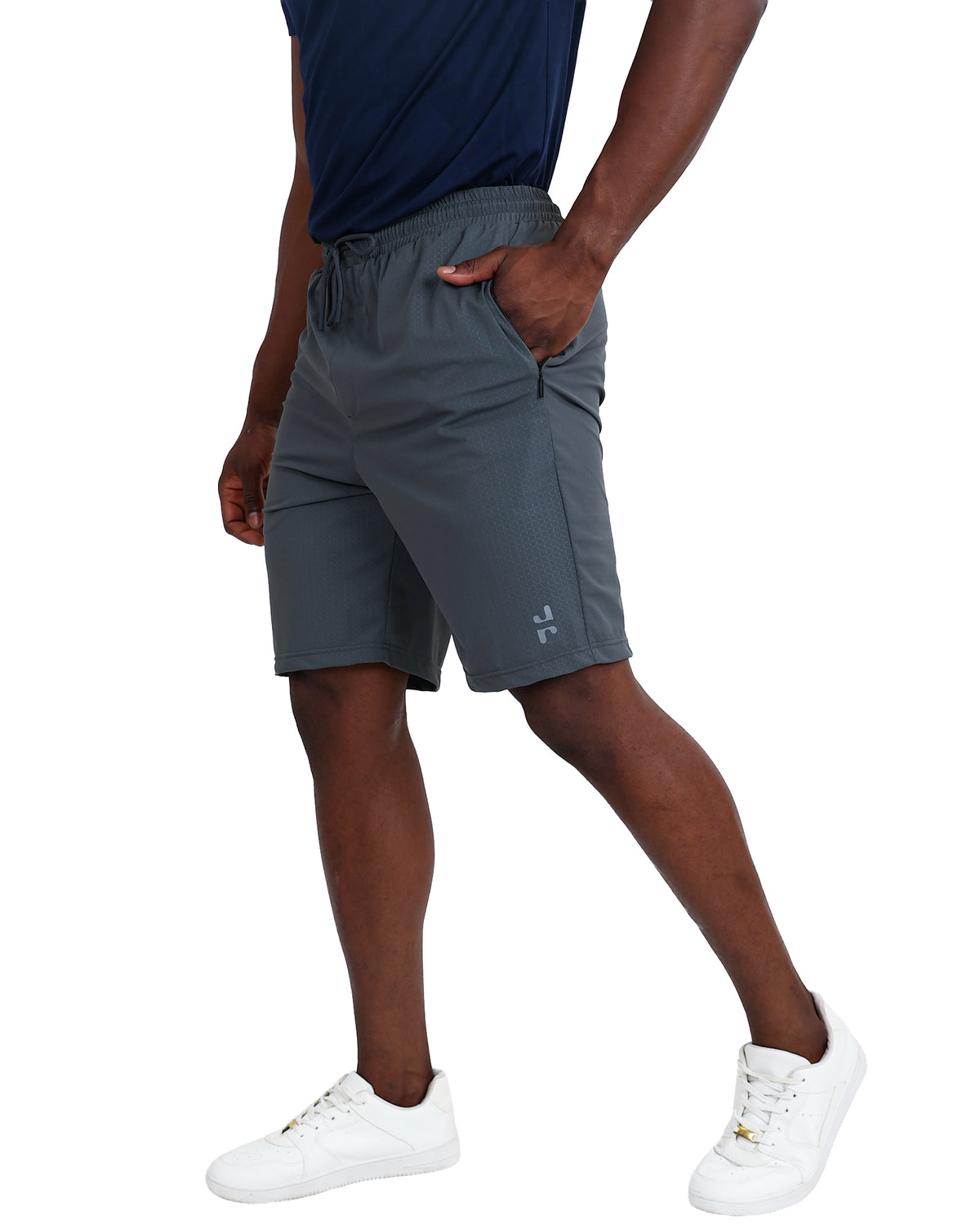 Embossed Grey Check Active Shorts