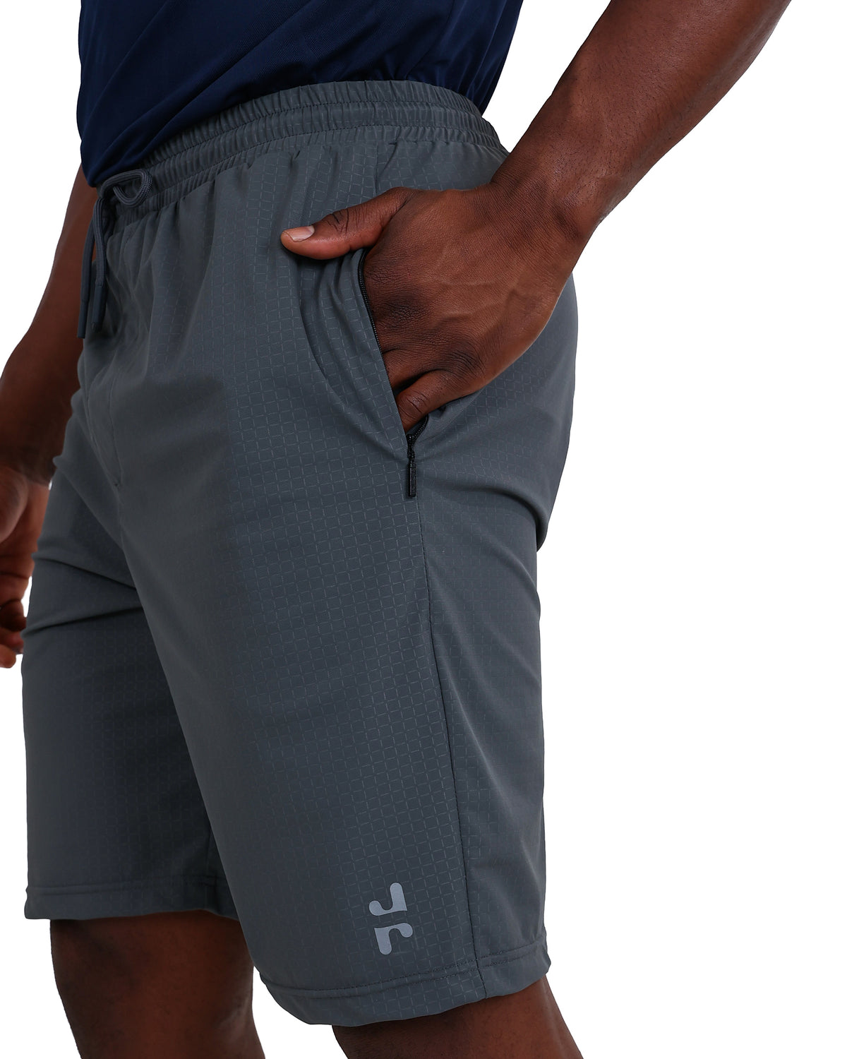 Embossed Grey Check Active Shorts