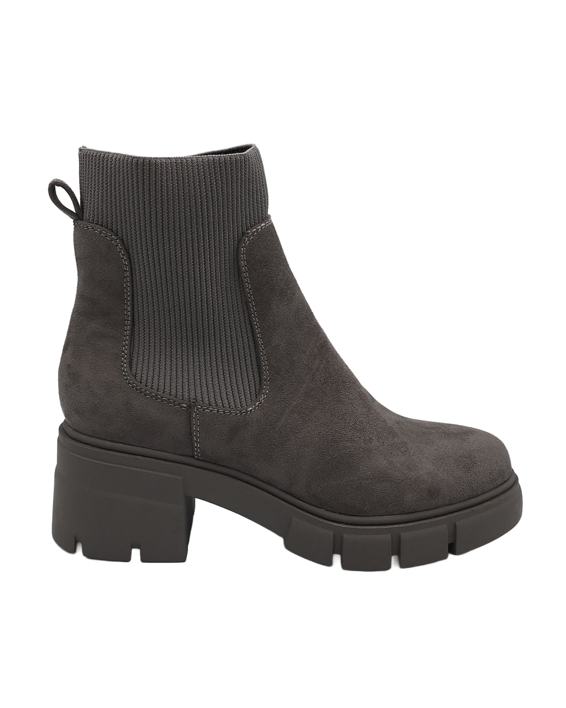Grey Chunky Cleated Gusset Boots