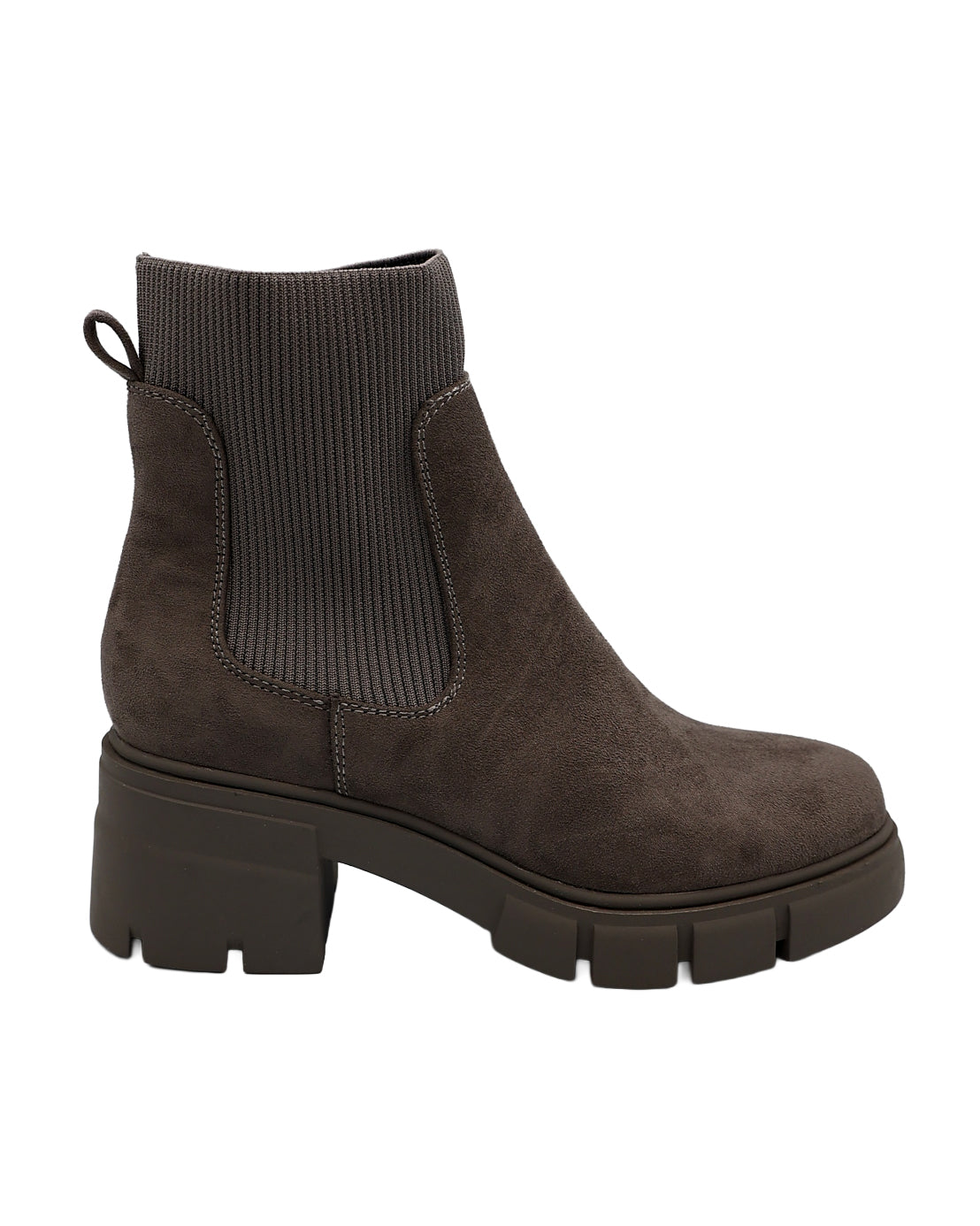 Grey Chunky Cleated Gusset Boots