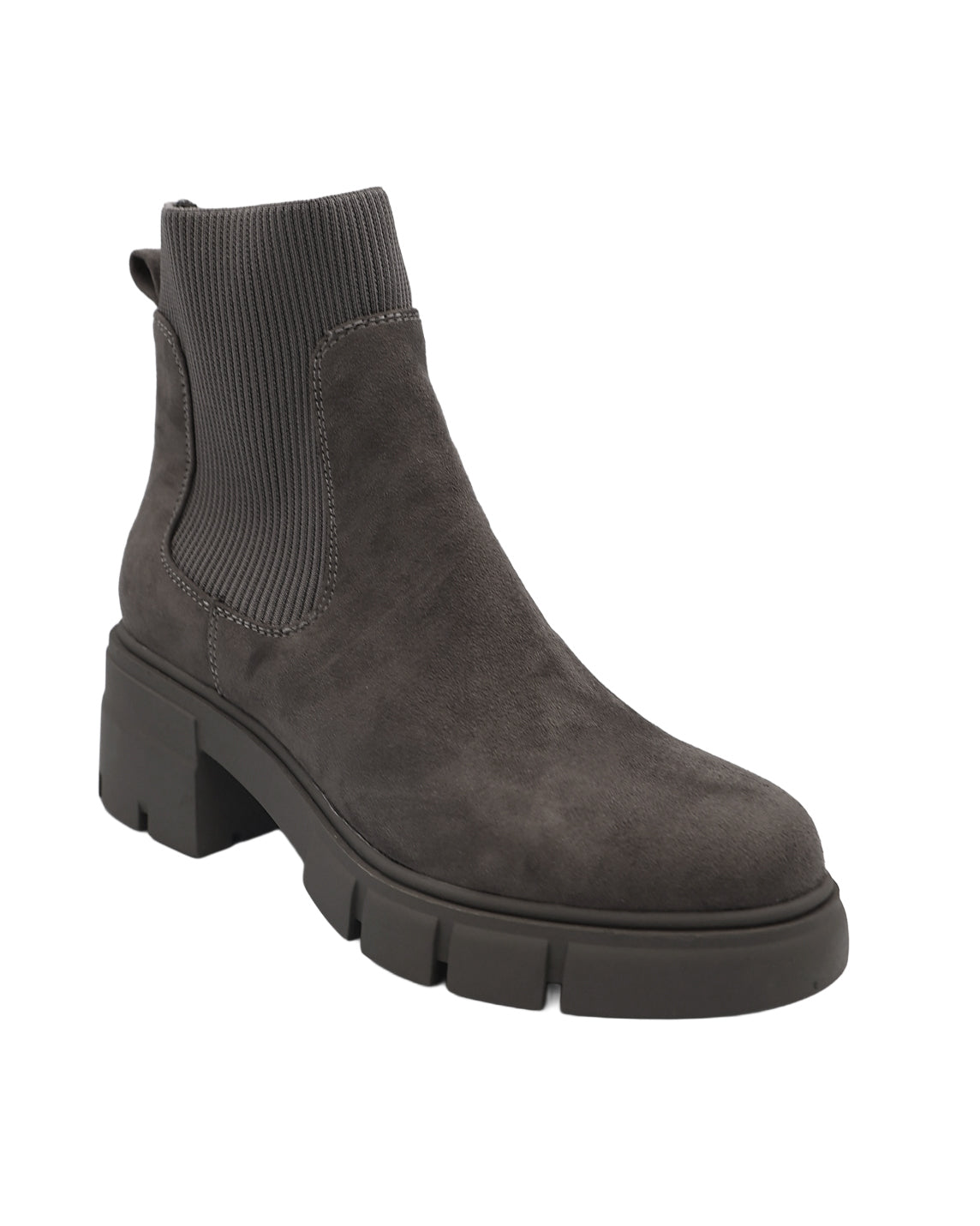 Grey Chunky Cleated Gusset Boots