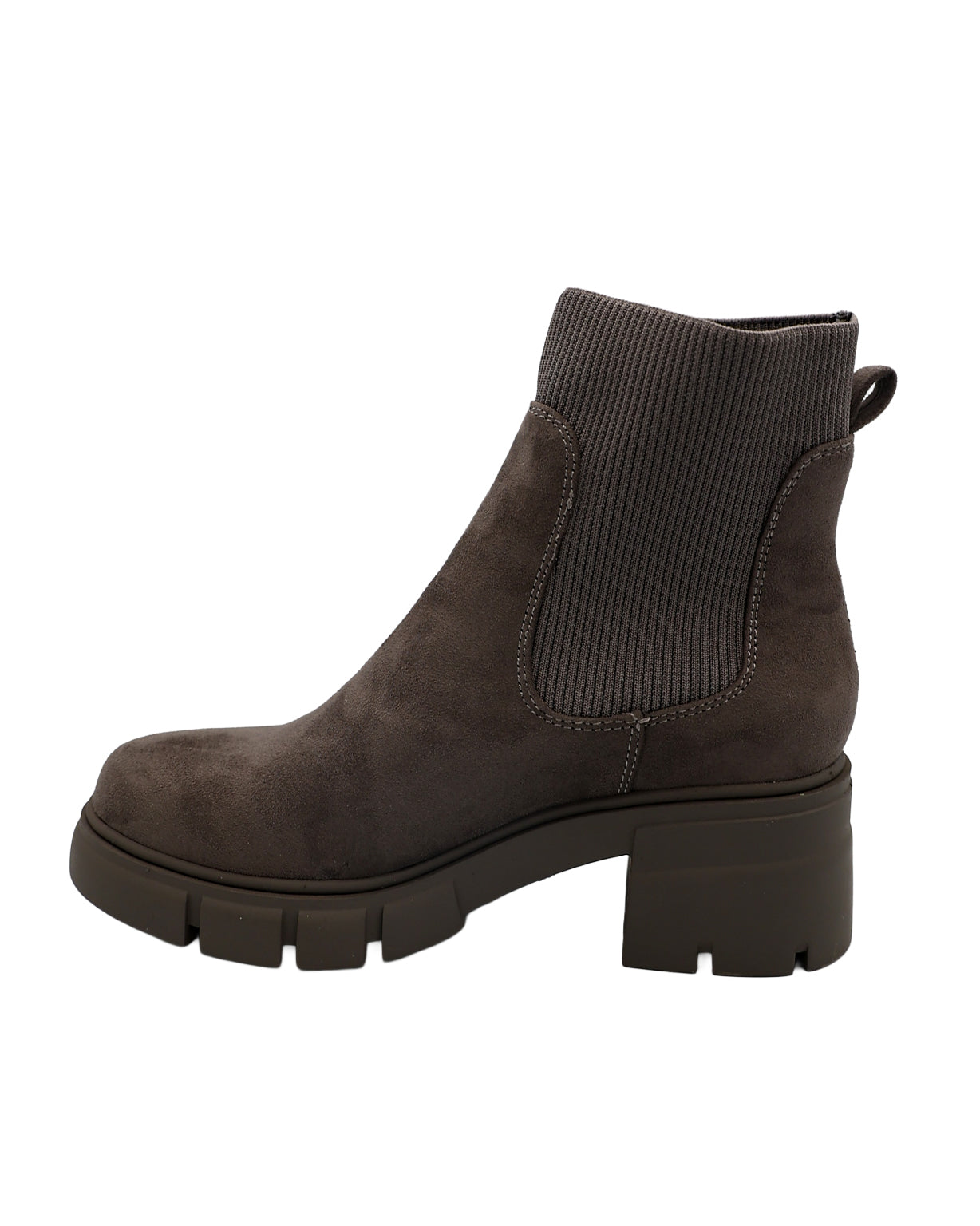 Grey Chunky Cleated Gusset Boots
