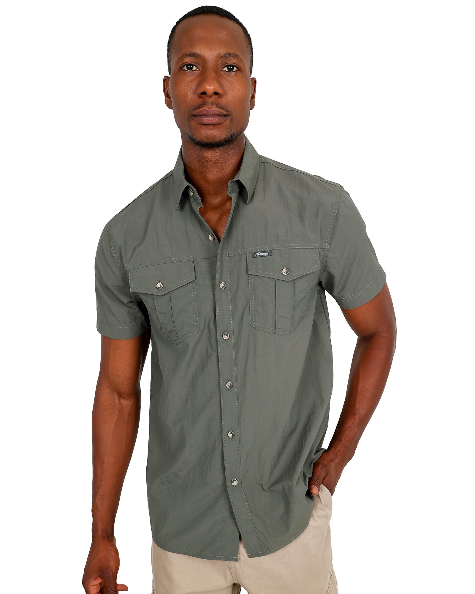 Okavango Short Sleeve Olive Nylon Shirt