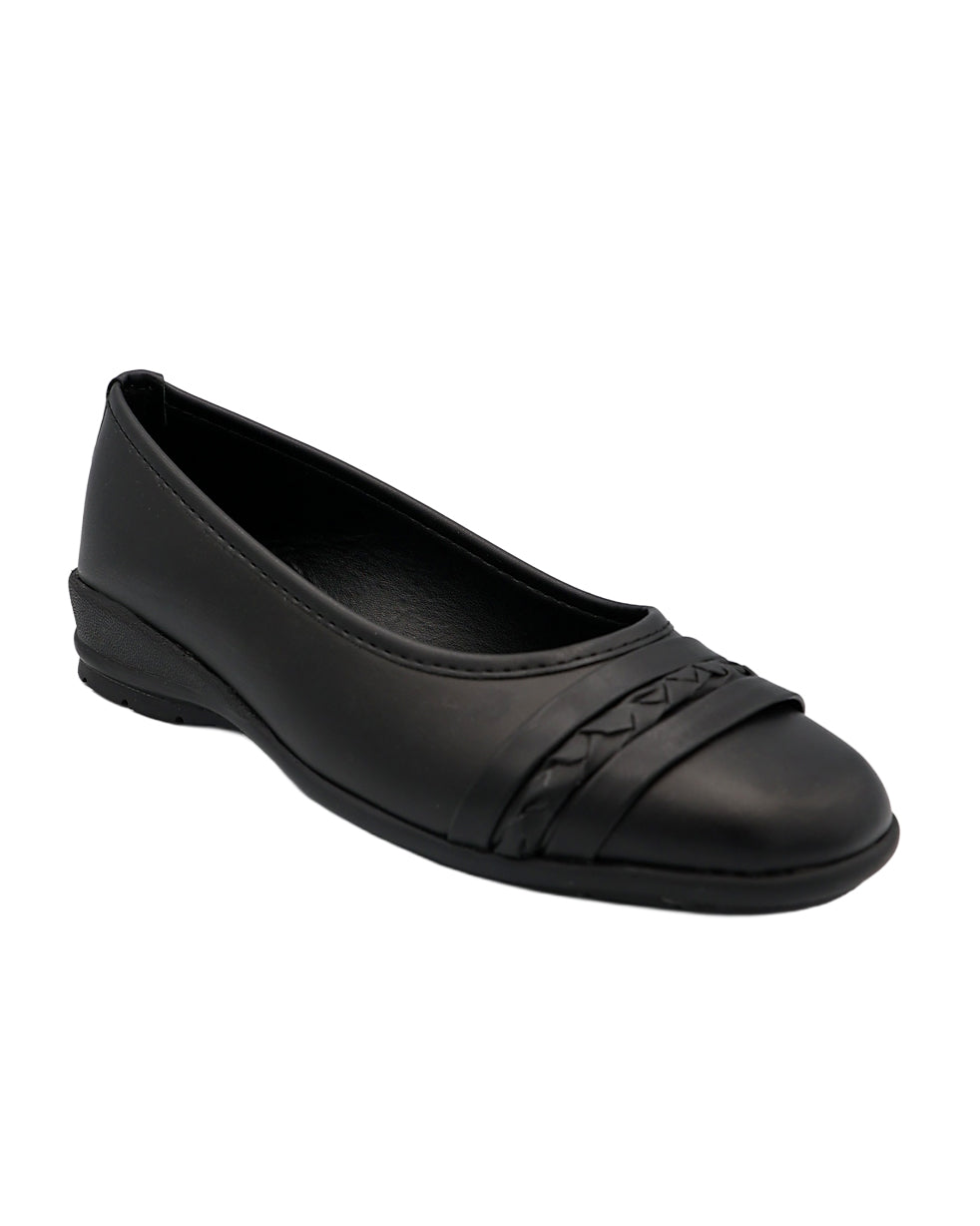 Black Braid Overlay Wedge Pump
