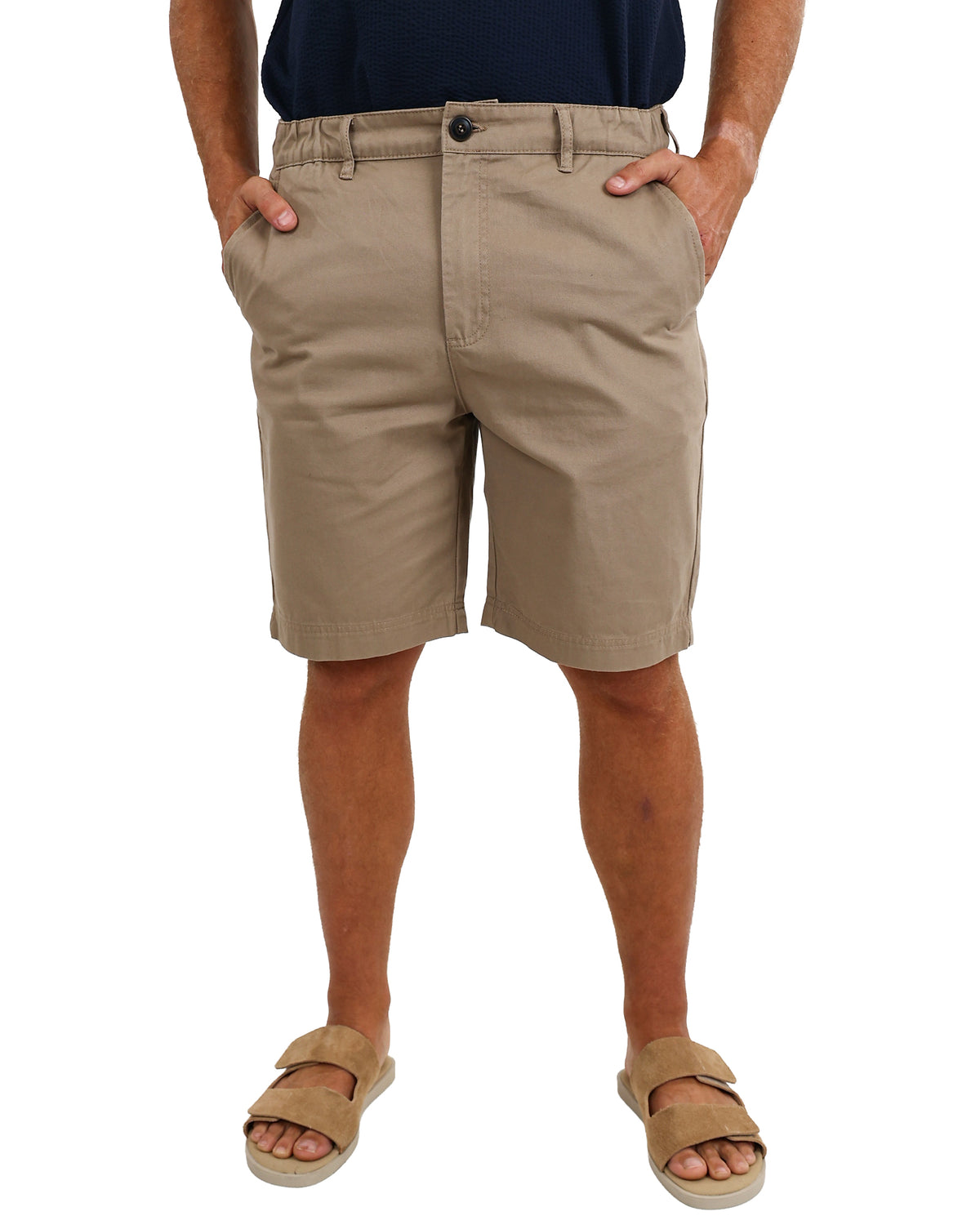 Khaki Flex Waist Chino Shorts