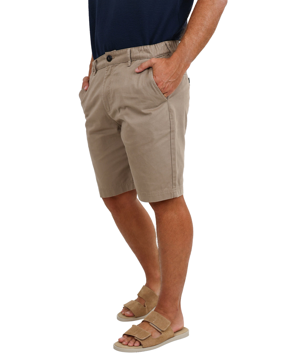 Khaki Flex Waist Chino Shorts