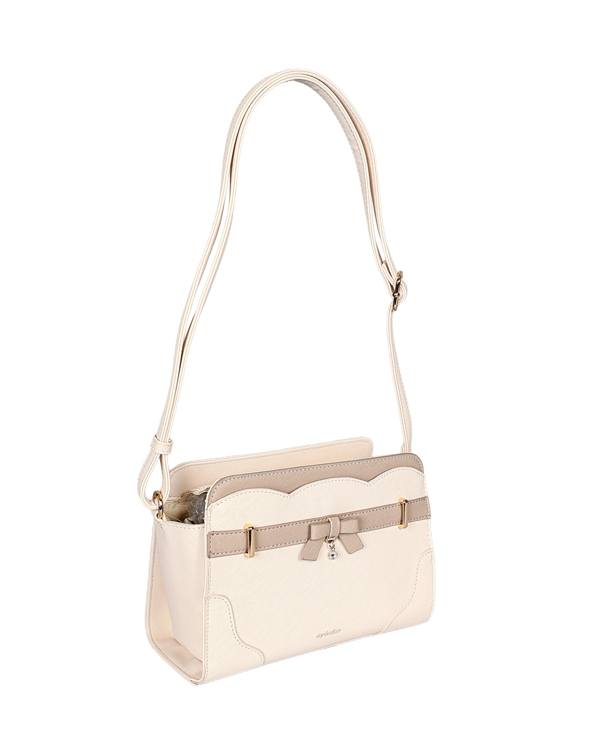 Beige Mini Bow Shoulder Bag