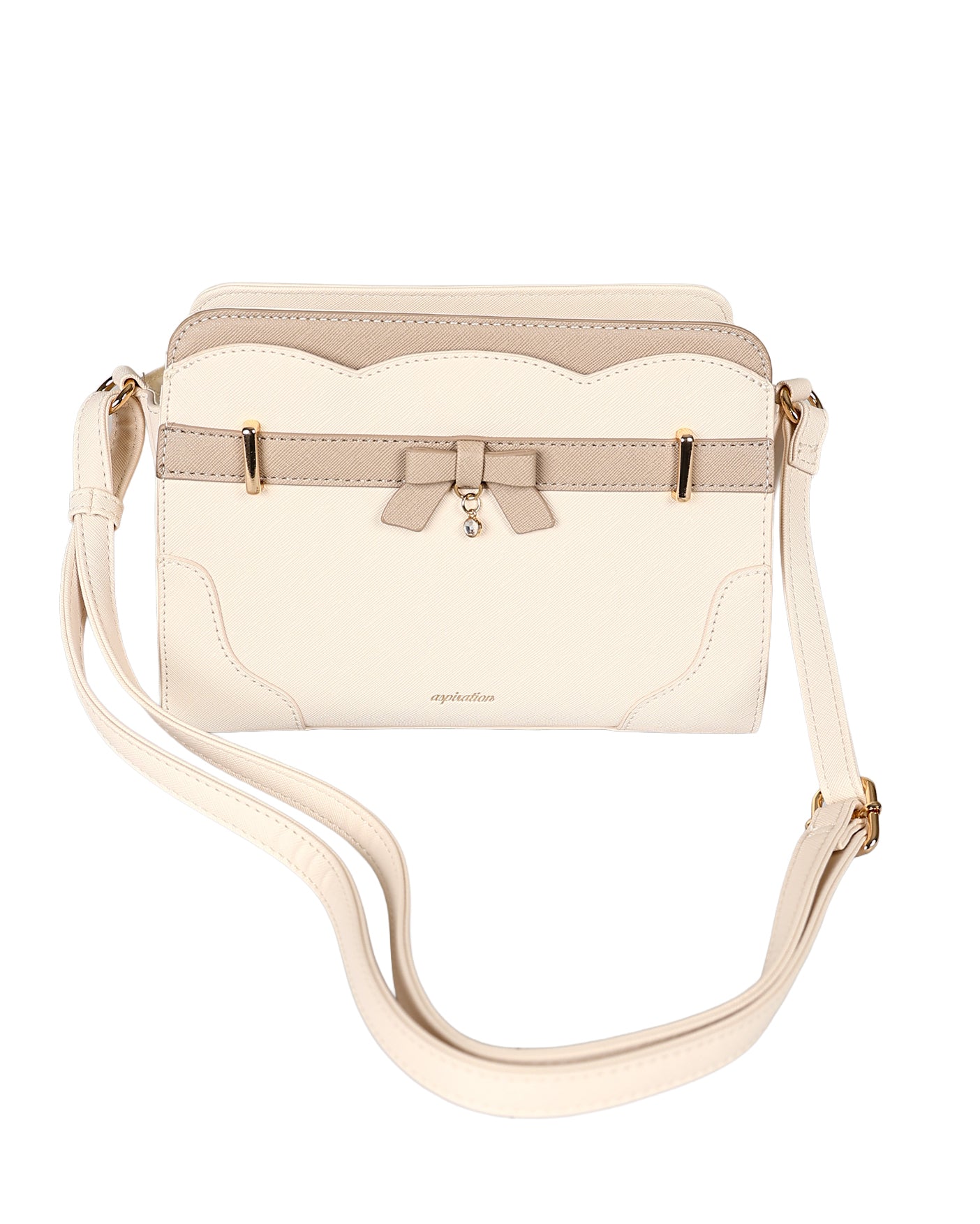 Beige Mini Bow Shoulder Bag