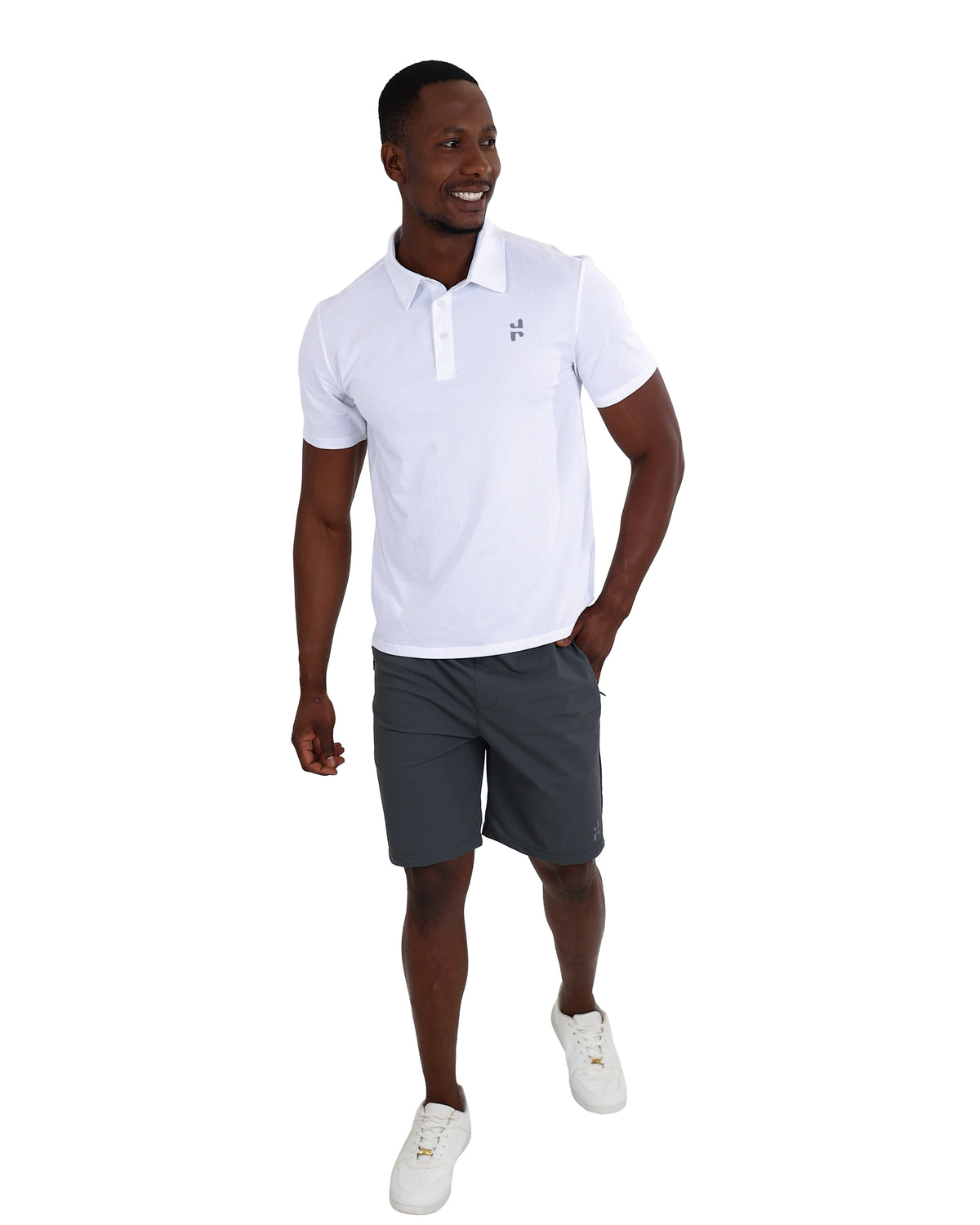 Short Sleeve White Active Golfer
