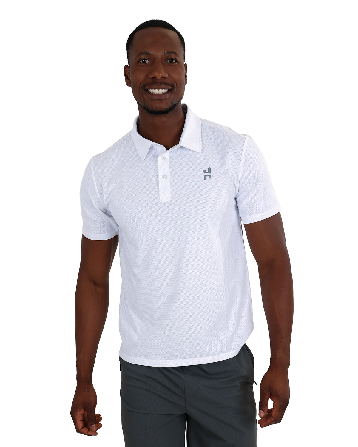 Short Sleeve White Active Golfer