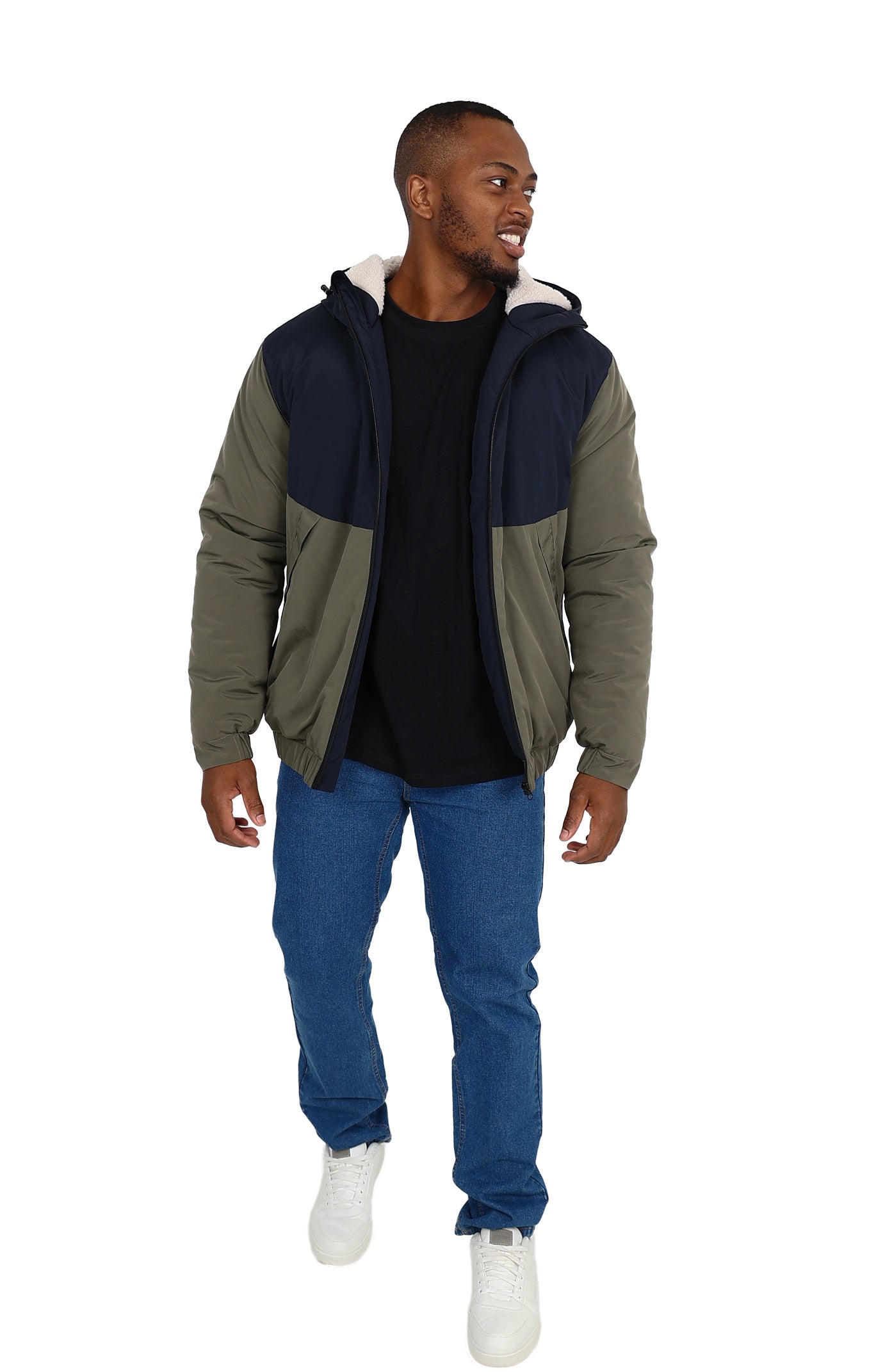 Okavango Olive Colour Block Outdoor Puffer Jacket