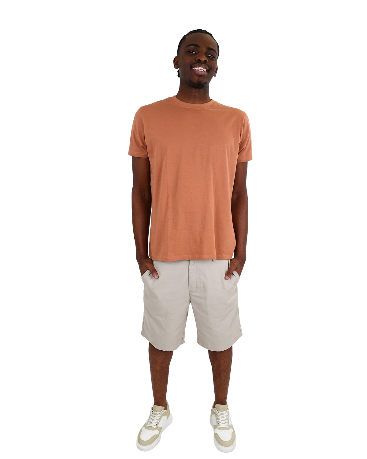 Short Sleeve Rust Cotton T-Shirt
