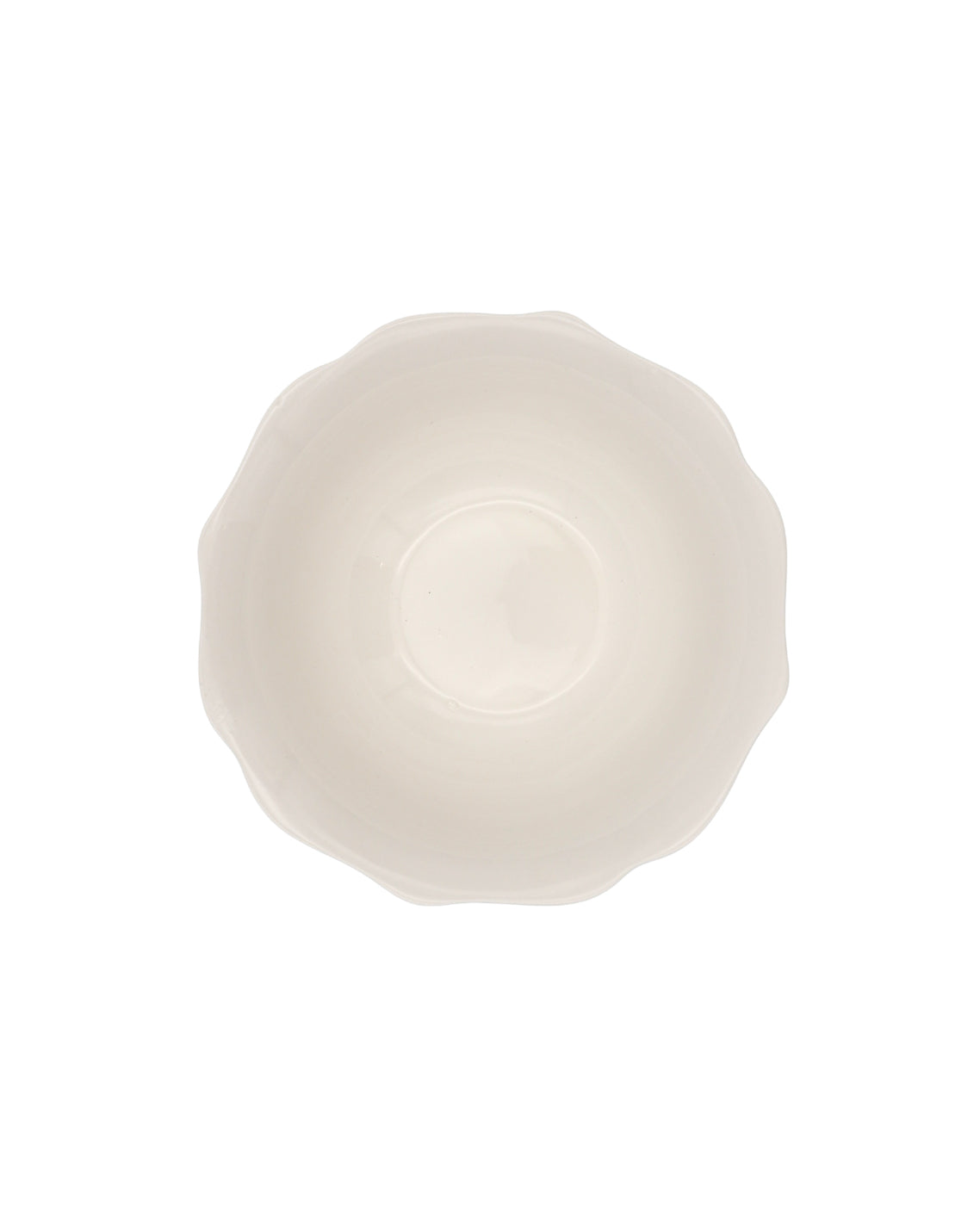 White Scalloped Bowl