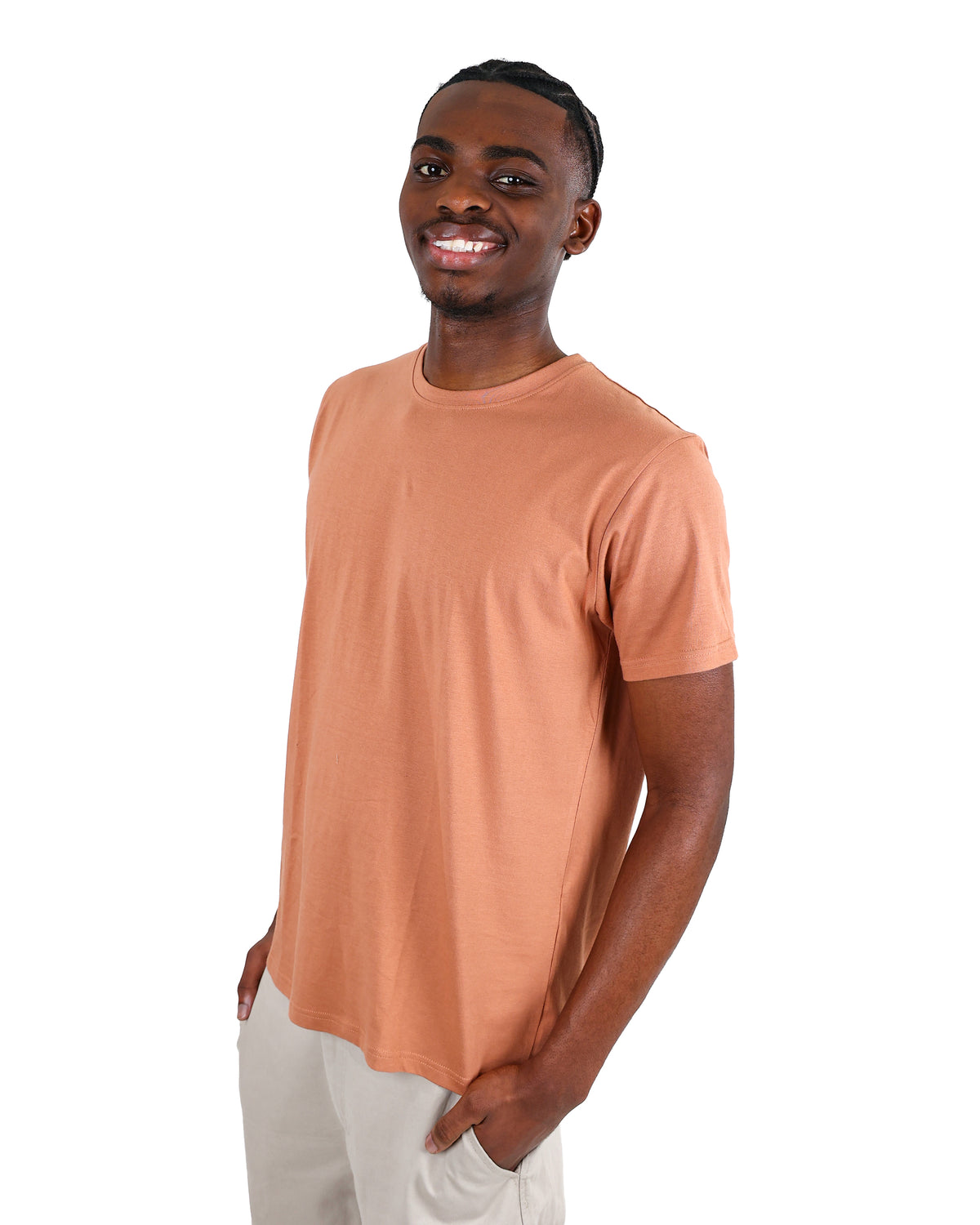 Short Sleeve Rust Cotton T-Shirt