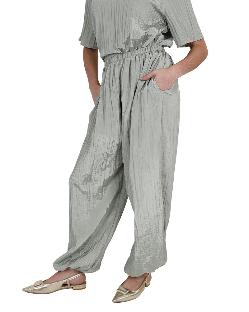 Sage Crinkle Balloon Pants