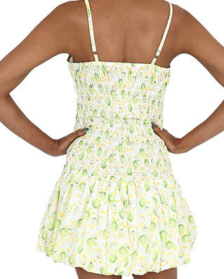 Labella Shirred Back Floral Mini Bubble Dress