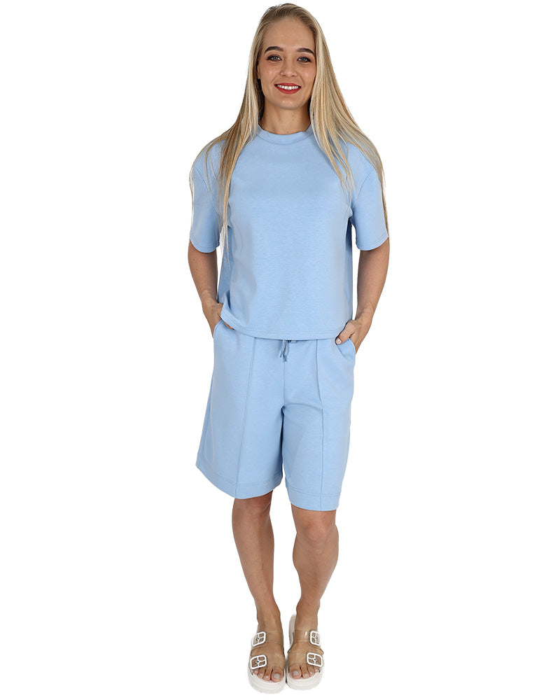 Short Sleeve Light Blue Scuba T-Shirt