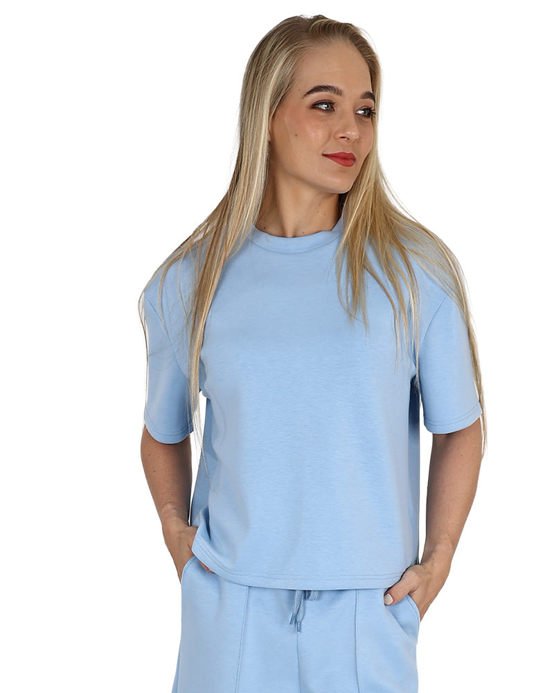 Short Sleeve Light Blue Scuba T-Shirt
