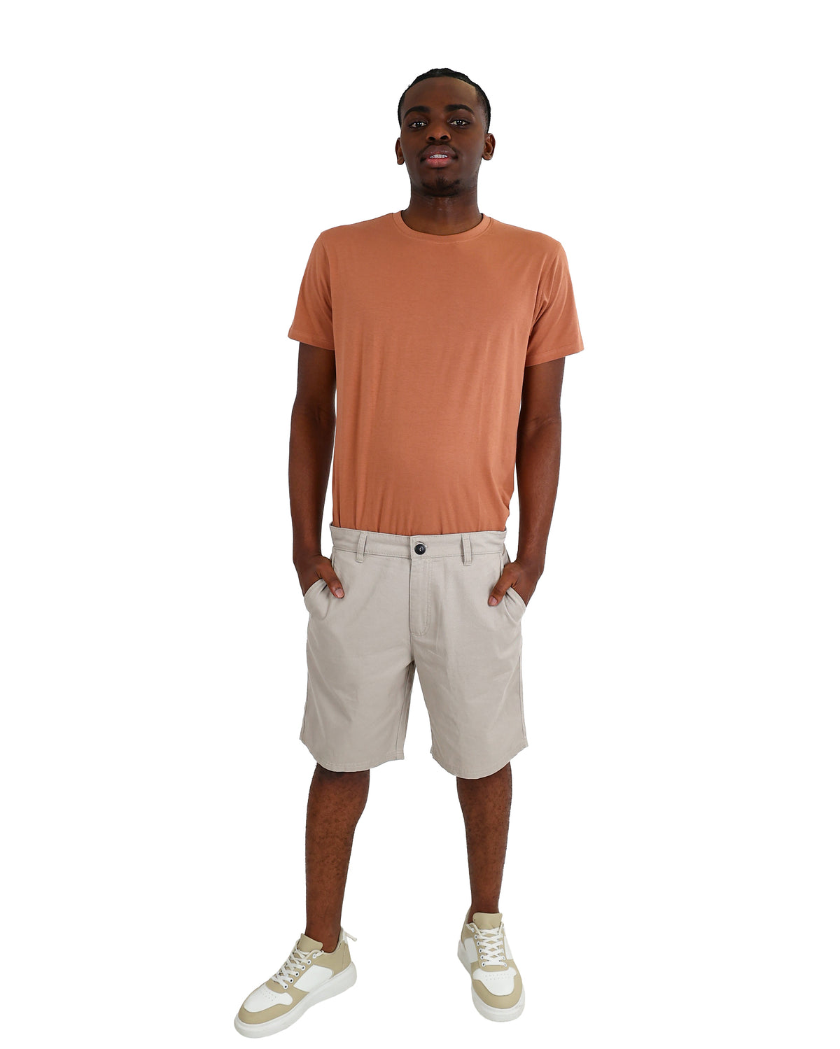 Stone Cotton Chino Shorts
