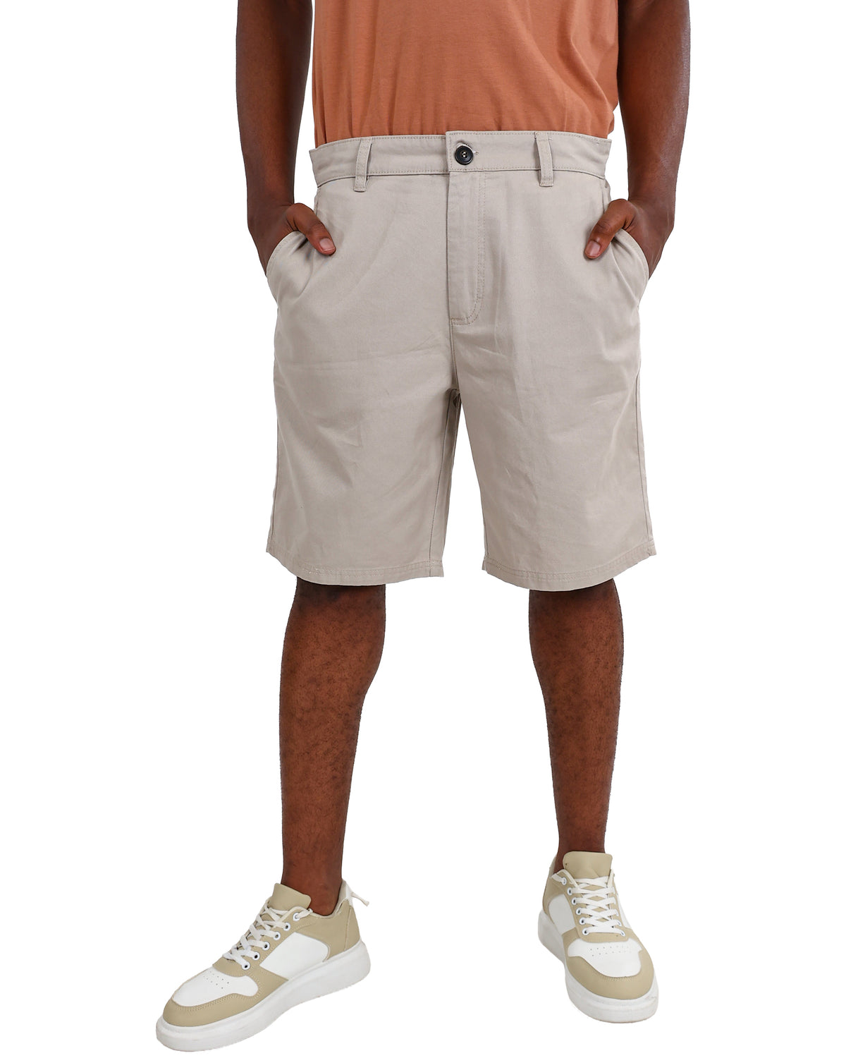 Stone Cotton Chino Shorts