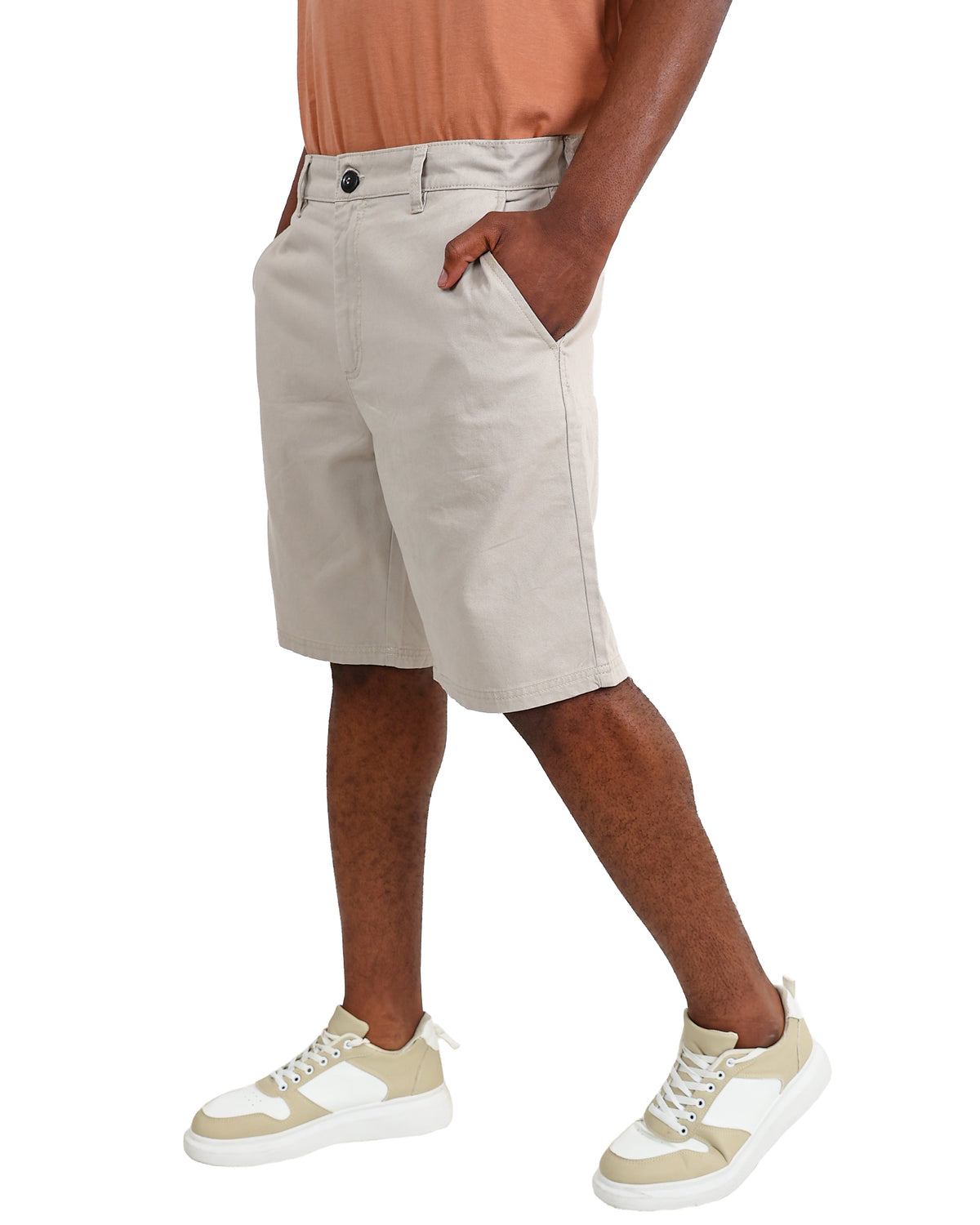 Stone Cotton Chino Shorts