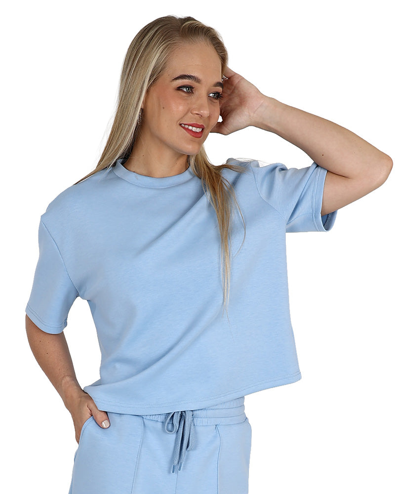 Short Sleeve Light Blue Scuba T-Shirt