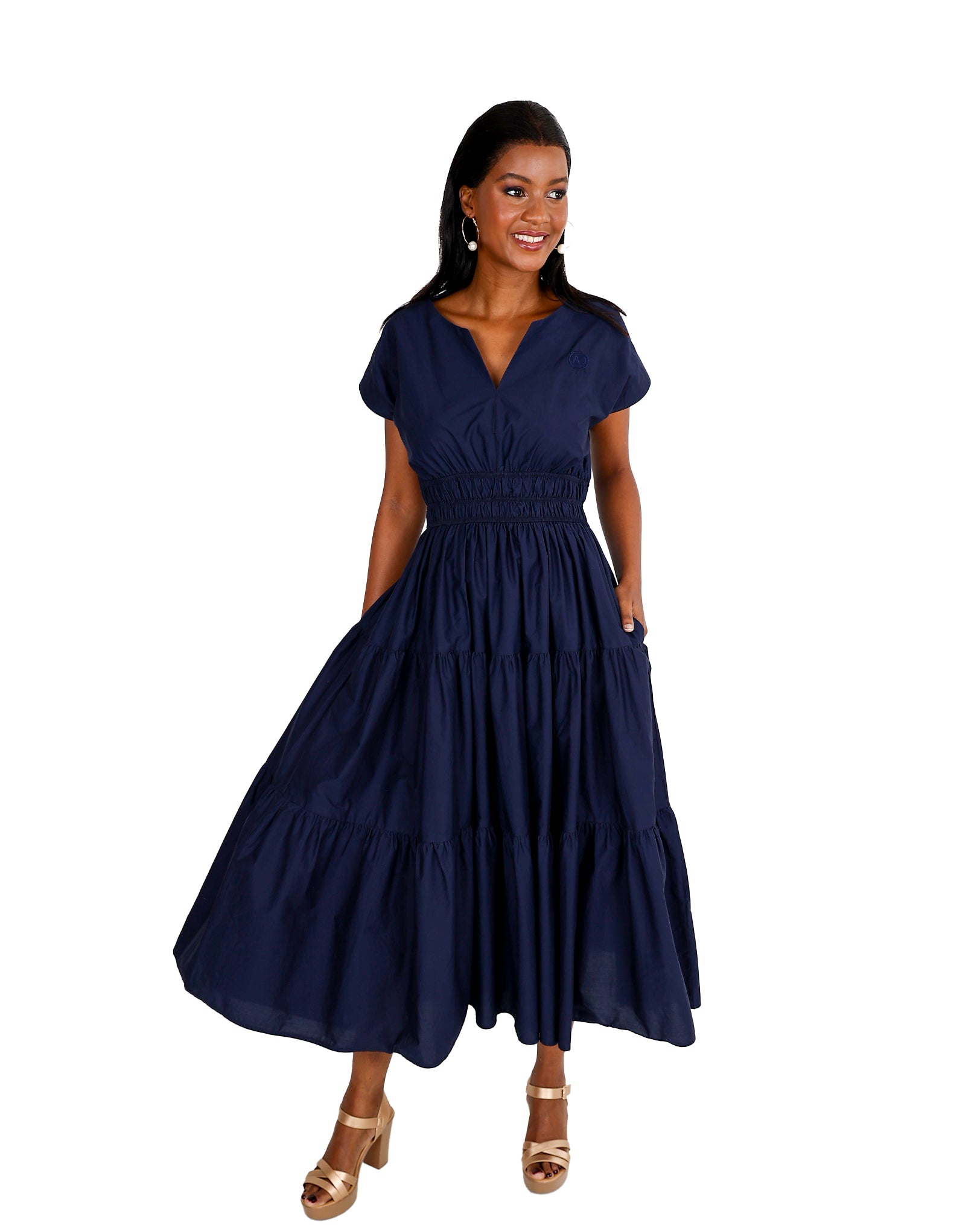 Mila Cap Sleeve Cotton Maxi Dress