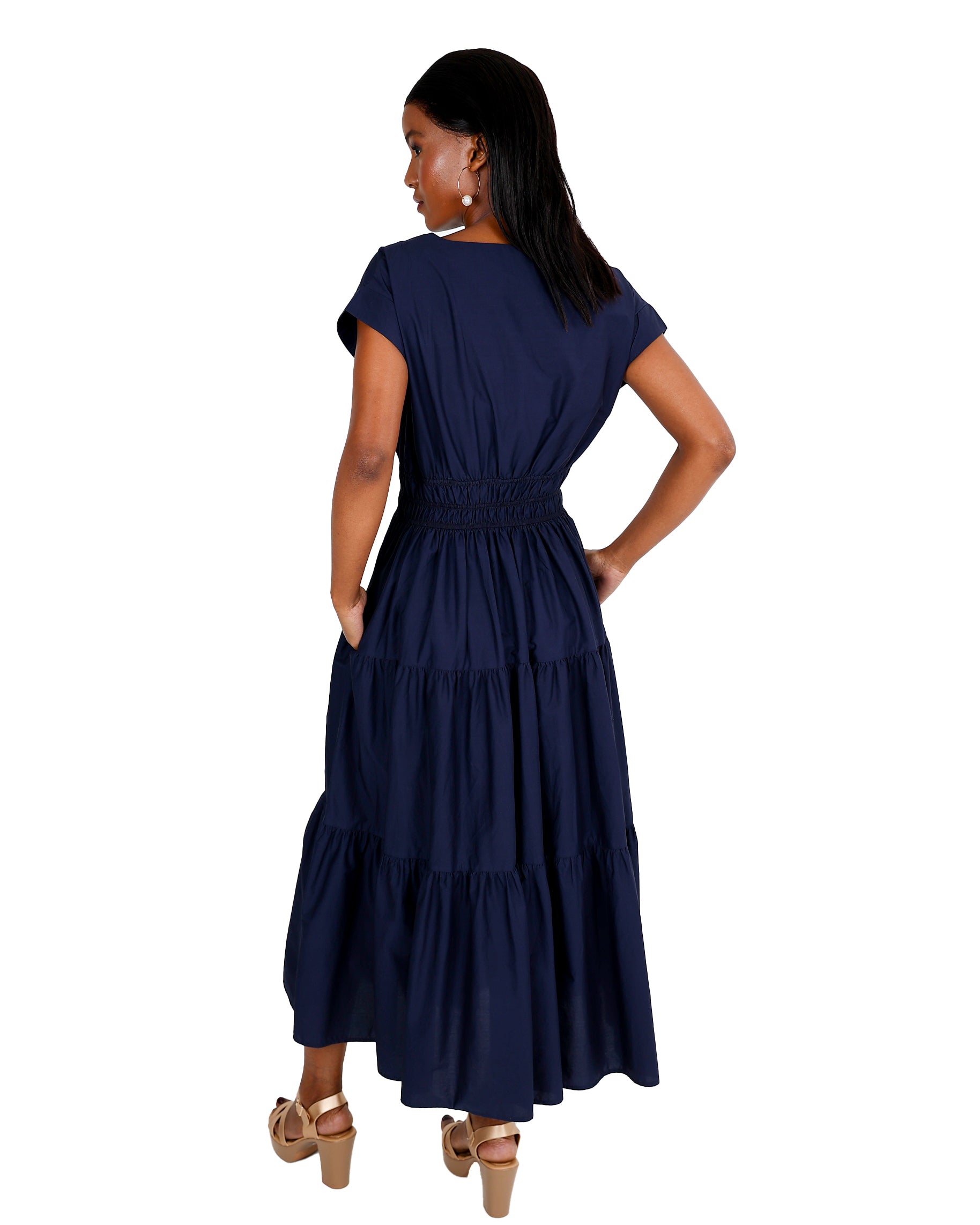 Mila Cap Sleeve Cotton Maxi Dress