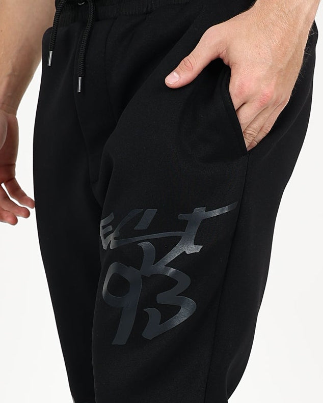 Charcoal Curated Tonal Gel Printed Slim Fit Jogger