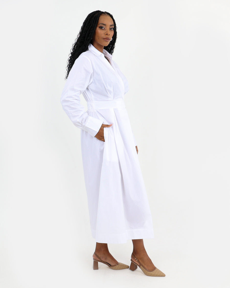 Whispered Soft Cotton Faux Wrap Dress